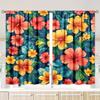 2 Pcs Colorful flowers print curtains,suitable for bedroom,living room kitchen decoration,home decoration,window decoration