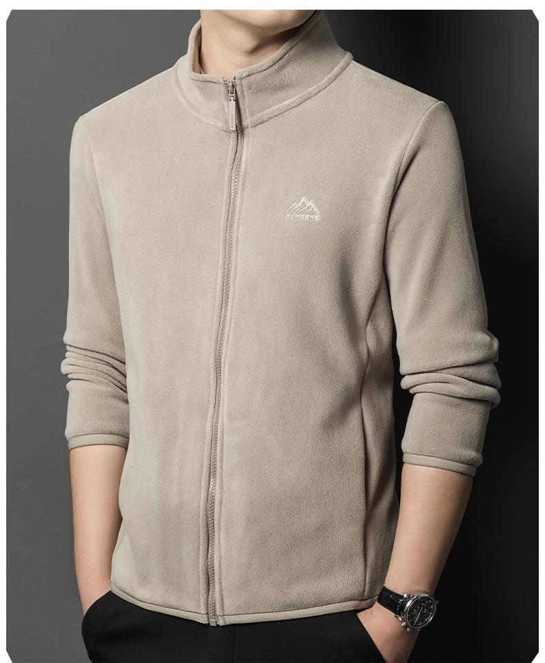 Men's Double-Sided Fleece Jacket - Warm Casual Spring & Autumn Mountaineering Liner