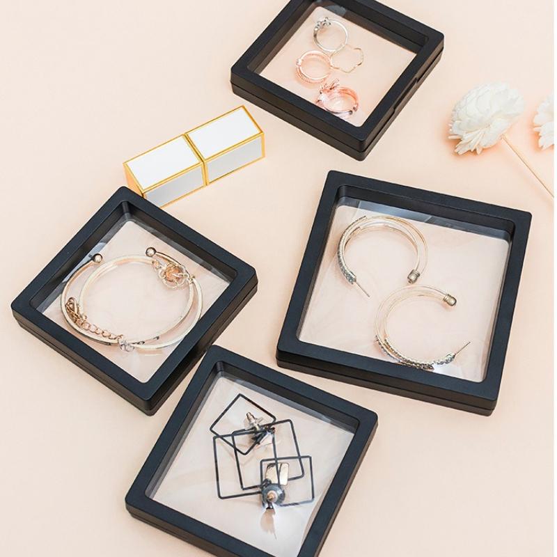 PE Film Suspension Frame Jewelry Buddha Bead Bracelet Packaging Box Anti Oxidation Jewelry Display Boxes 10pcs Sealing and Moisture Resistance