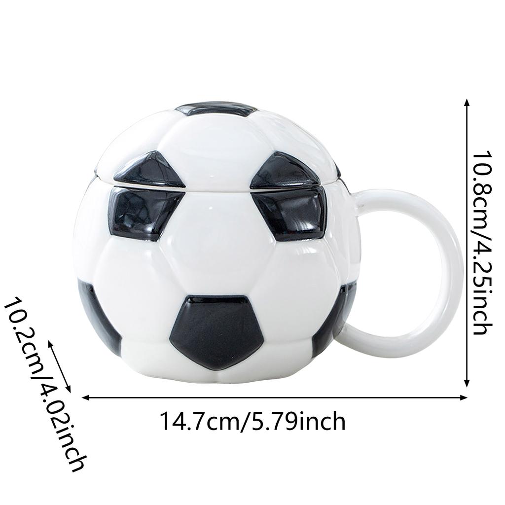 Football Soccer Ceramic Mug With Lid Sports Coffee Cup Baseball Design | High Appearance Home/ Drinkware For Sports E Ornament