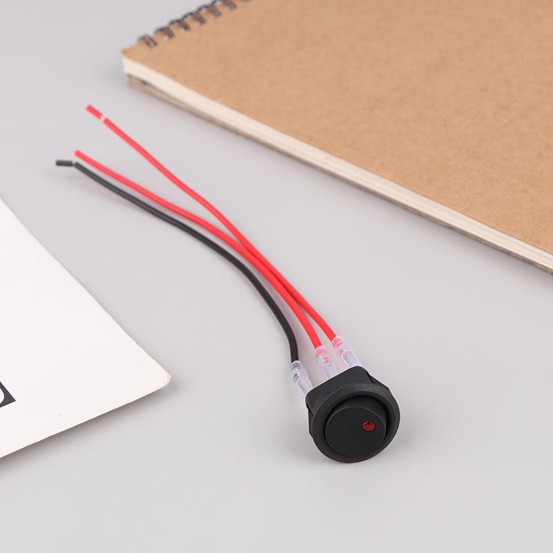 12V/20A LED Light Boat Switch Round Cat-eye Car Modified Switch PlugSpring With Wire