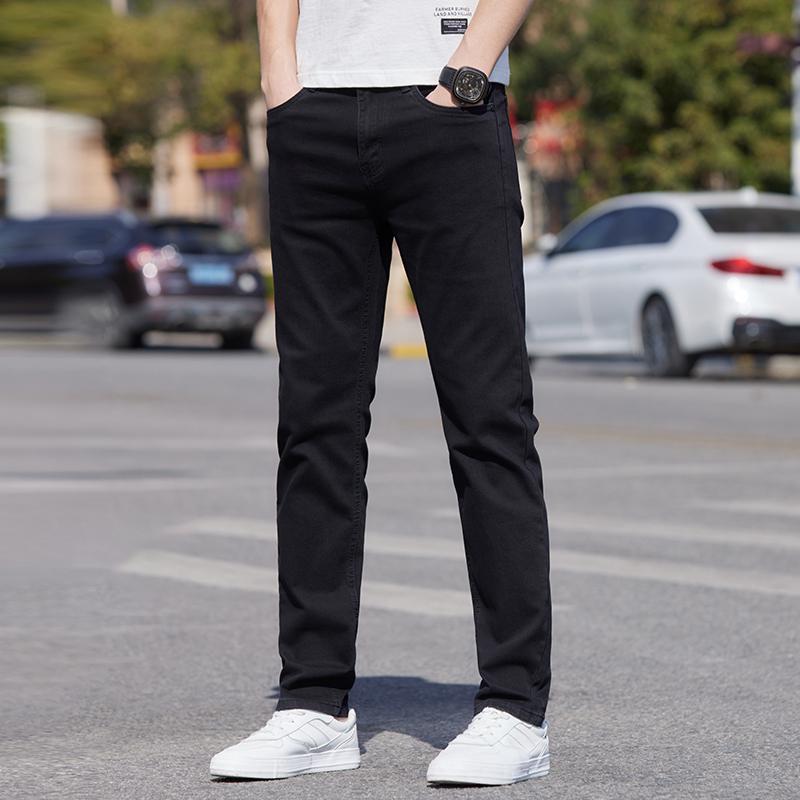 Jeans spring and summer jeans men's straight mid-rise casual pants dirt-resistant working men's long pants