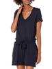 Amazon Essentials Super Soft Terry Cotton Short Sleeve Romper Daily Size L Women's V-Neck (Formerly Ritual) Navy,