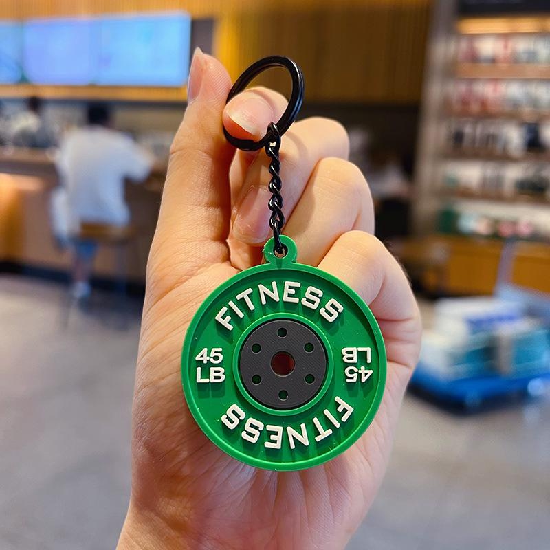 2025 New Barbell Keychain Silicone Dumbbell Keychain Gym Gifts For Gym Lovers Fitness Trainer Gift Backpack Car Key Pendant