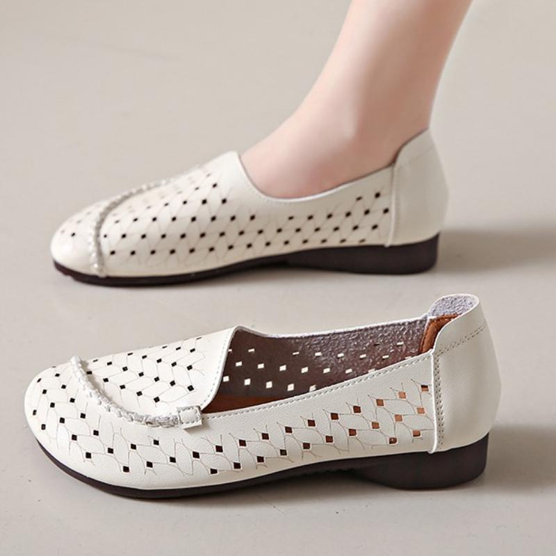 Mode Sommer Slipper Damen Schuhe Hohl Atmungsaktiv Damen Flache Schuhe Koreanischer Stil Großhandel 2025 Sozial Lässig Mode Schuh Verkauf