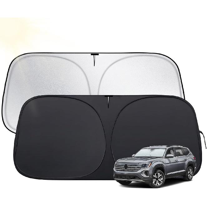 Windshield Sun Shade for Toyota Tacoma 2016-2025,  Fit Car Sun Shades with 420D Fabric & Foldable Memory Steel Wire, Sunshade for Car Windshield