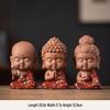 Saha Three Saints Buddha Ceramic Statue: Ksitigarbha, Tathagata, and Guanyin Tabletop Ornament