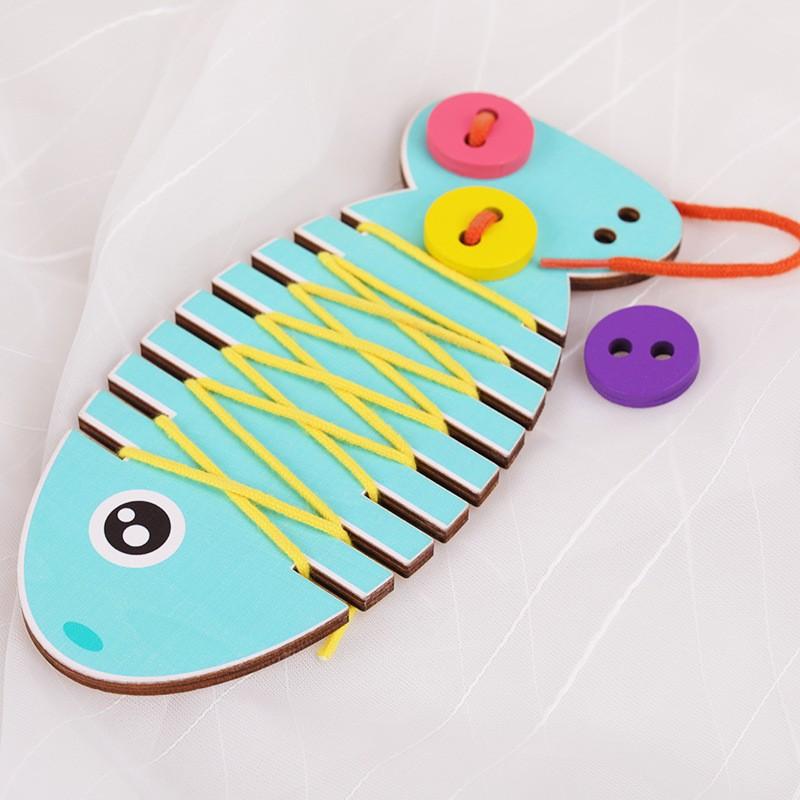 Children's Kindergarten Living Area Hand-worn Clothes Sewing Buttons Toys Montessori Early Education Educational Intelligence Hand-threading Board