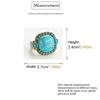 Vintage Art Deco Turquoise Ring | 18K Gold-Plated & Copper | Prong-Set Stone Design