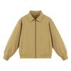 Lapel Short Jacket For Autumn, Loose-fitting Dropped Shoulder Sleeves, Topstitching Design, Ribbed Hem Jacket