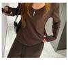 Women S Loose Fit V Neck Long Sleeve T Shirt Casual Lazy Style Top