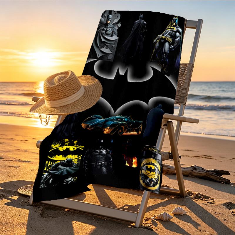 Superheroes Print Beach Towel Design, Soft, Lightweight. for Home Bathroom, Spa, Pool, Yoga, Surfing, Camping, Gift for Family, Friend