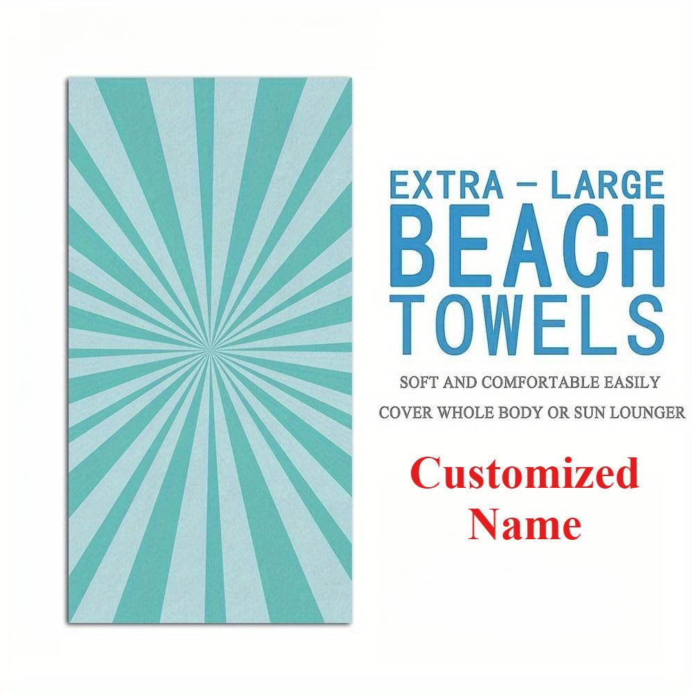 Custom Name Beach Towel – 80×160cm Large Quick-Dry Towel with Vibrant Colors for Pool, Beach, Vacation & Summer Gift