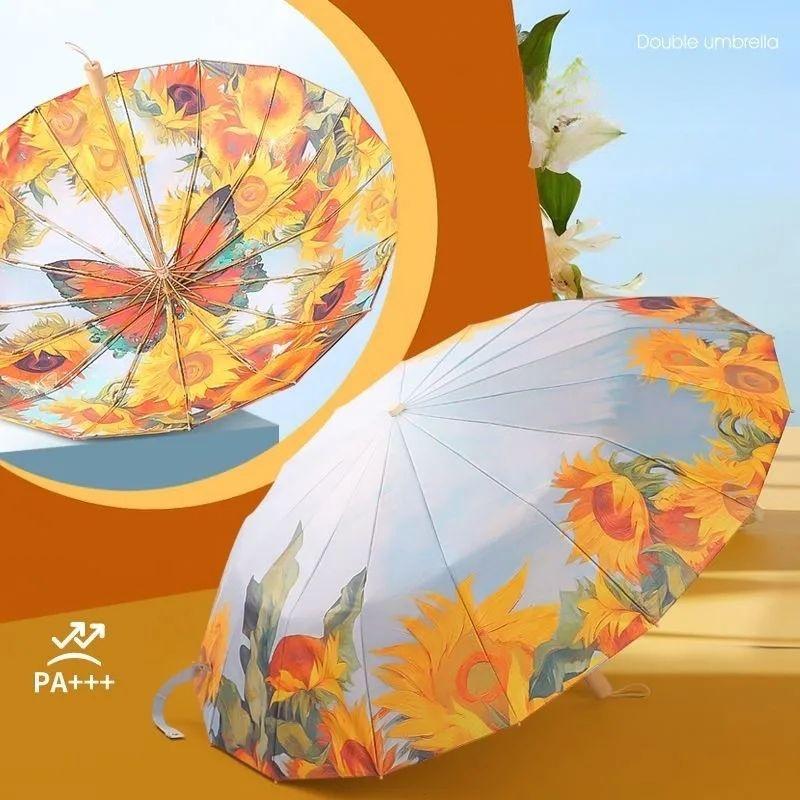 

16 спиц Алюминиевый сплав Двухслойный Винил Двусторонний Паркет Сверхбольшой Ветрозащитный Защита от солнца Ультрафиолетовая защита Защита от дождя Aluminum&16K