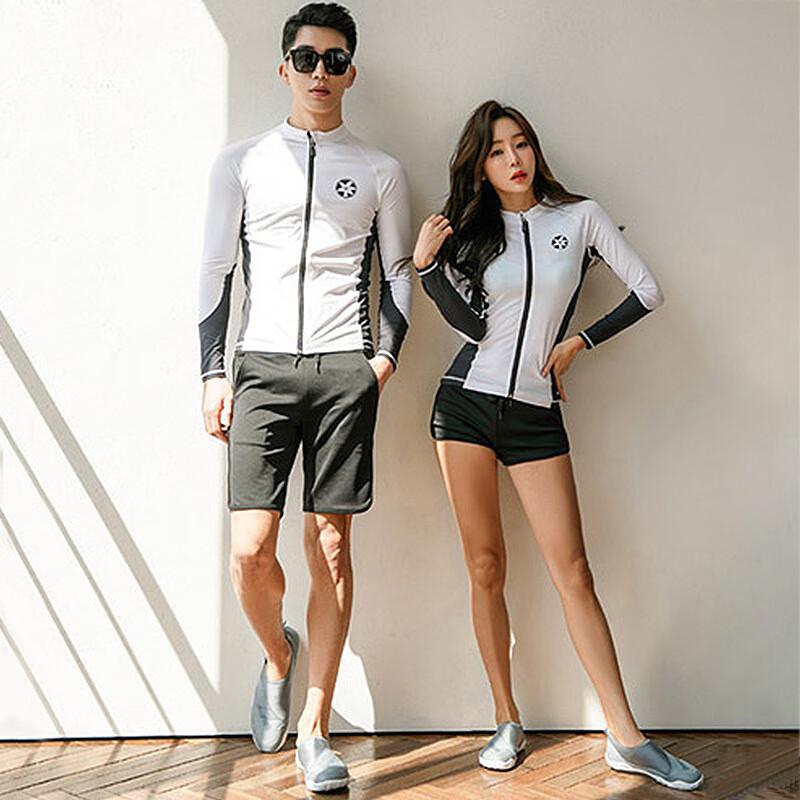 Men's Long Sleeve Split Diving Wetsuit Three-Piece Swim Set