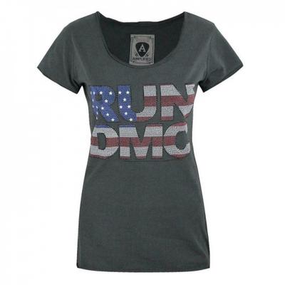 Womens/Ladies Run DMC USA Diamante T-Shirt