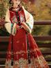 Ming Dynasty-Inspired Hanfu Women's Embroidered Bijiya Stand Collar Mamian Skirt with Velvet - Autumn/Winter Set