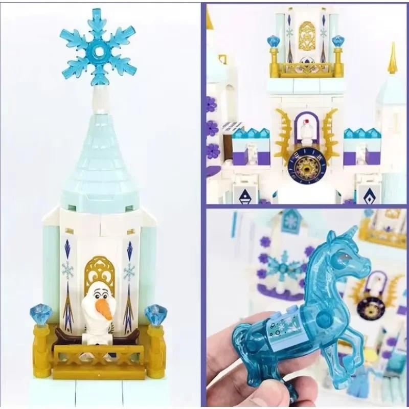 Anime character Ice and Snow Castle Princess block building blocks children's assembly small particle puzzle toys holiday gifts