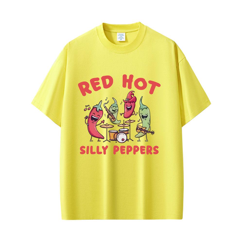Funny Red Hot Silly Peppers Meme T Shirts Unisex Women Clothing Vintage Humor Rock Tshirt Unisexs Casual Cotton Oversized Tshirts