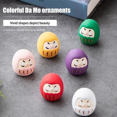 Artesanía de Muñeca Daruma de Cerámica Japonesa Amuleto de la Suerte Adorno de la Fortuna Paisaje Decoración de Escritorio para el Hogar Regalos en Miniatura Accesorios
