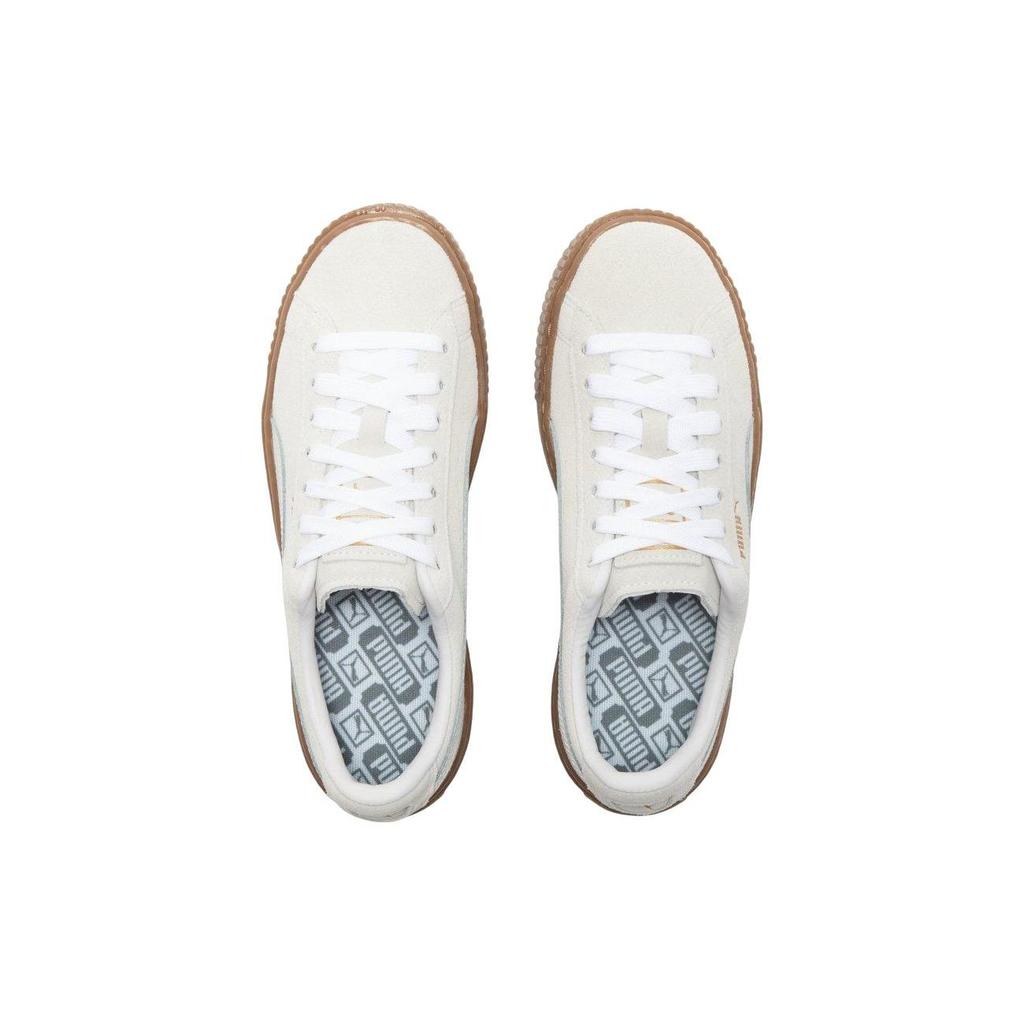 Puma Zapatillas Deportivas de Plataforma de Ante Core de Caña Baja para Mujer Blancas Grises 392135-01