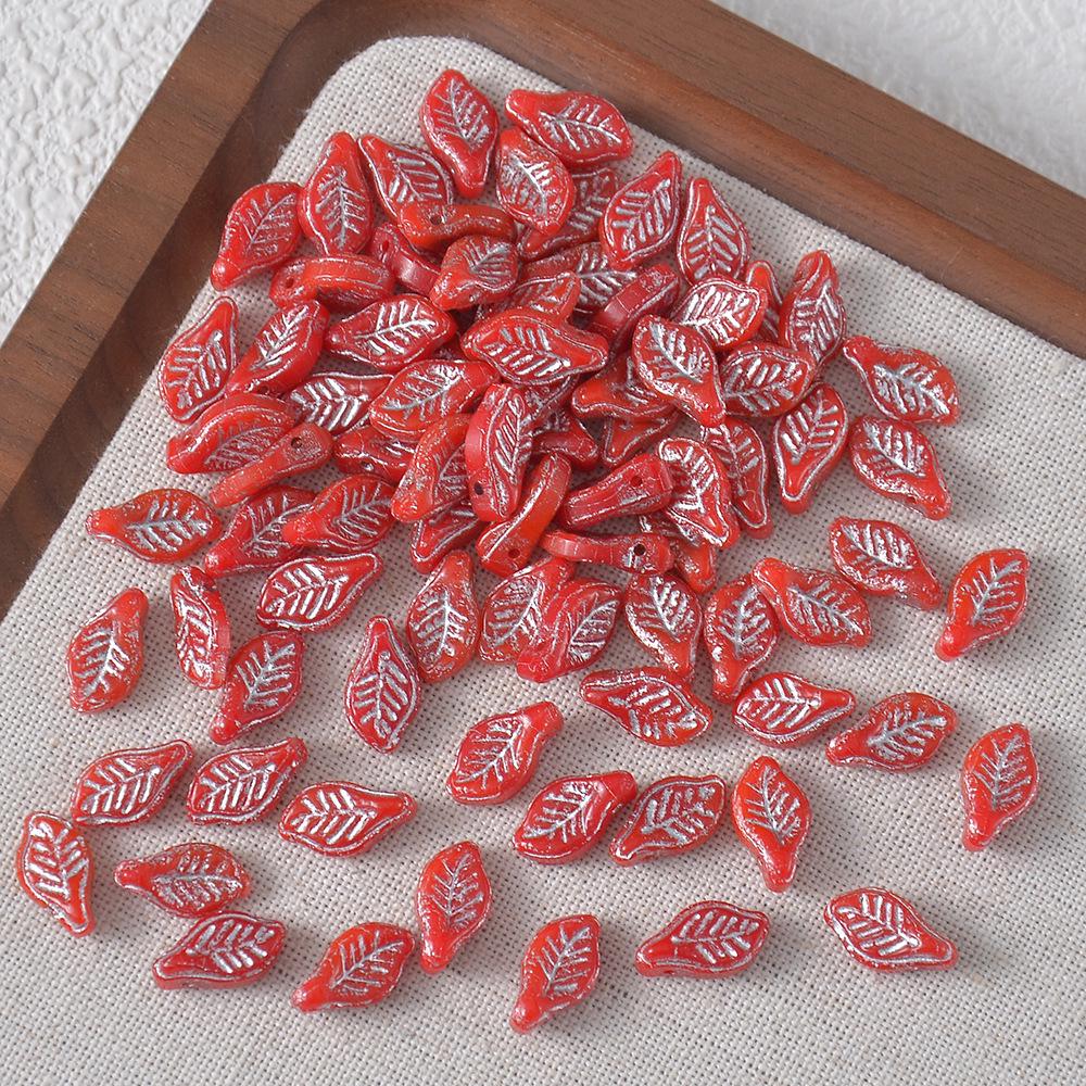 Czech Glass Hollow Maple Leaf Beads for DIY Hair Accessories