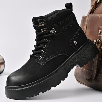Mode Luxus Herren Echtleder Rundzehenstiefel Vintage High Top Lässig Schnürstiefel Werkzeugschuhe Modedesigner Outdoor Stiefeletten