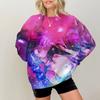 Simple Womens Pullovers KPop Demon Hunters Print Loose Sweatshirts Soft Female Clothing