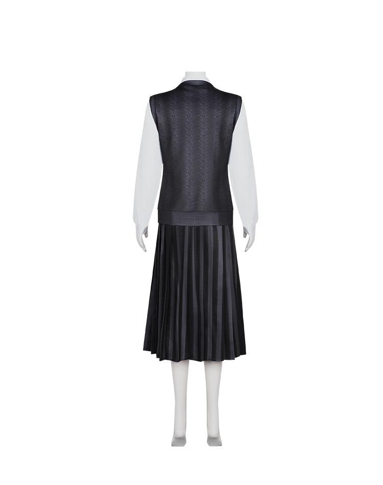 Wednesday Addams Cosplay School Uniform Halloween Costume for Women