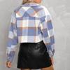 Women's Jacket  Jacket Long Sleeve Plaid Button Down Shirt Jacket Top Winter