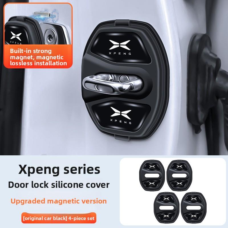 For XPeng X9 P7 G6 G9 P5 G3 Magnetic Silicone Door Lock Buckle Mute Damping Cushion Anti‑Collision Car Door Protective Cover Interior Mirrors 6