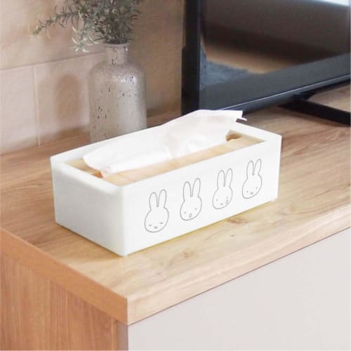 Okato Miffy Kitchen Paper Case, Fits Boxed Tissues, Non-Slip Backing, 25.5cm Wide x 13cm Deep x 8cm High