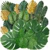 Summer Hawaiian Faux Tropical Leaf Set With 41 Pieces For Beach Party Home Decor