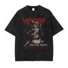 Anime Dorohedoro T Shirt Vintage Washed Caiman En Nikaidou T-shirts Oversized Streetwear Retro Fujita Tops Tees Men 100% Cotton