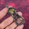 Ammonite Fossil Gemstone Pendant Handmade Copper Wire Wrapped Designer Jewelry