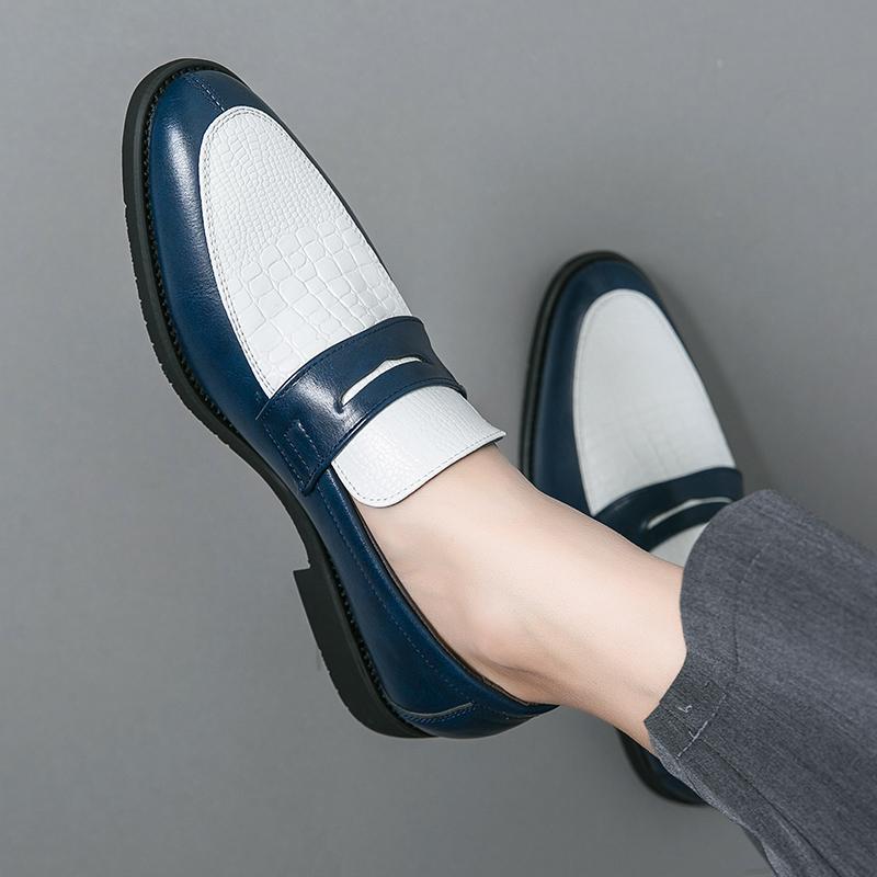 Mocassini da Uomo Stile Street Bianco Formali da Business Matrimonio Abito da Ballo Blazer Smoking Scarpe da Festa Taglie Forti
