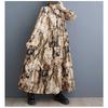 2025 Round Neck Long Sleeve Loose Skirt Women's Big Size Middle Aged Mom Dress