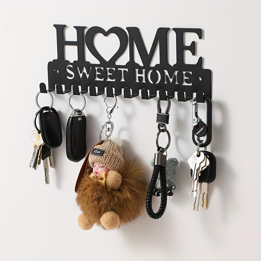 Wall Mounted Key Holder Rack Metal Decorative Key Hooks Organizer for Entryway Storage with Artistic Design