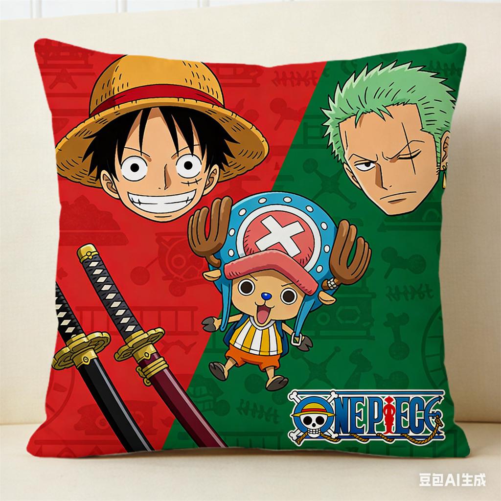 One Piece Pillow Cover Anime Fan Favorite Character Print Decorative Pillowcase for Bedroom Living Room and Anime Enthusiasts