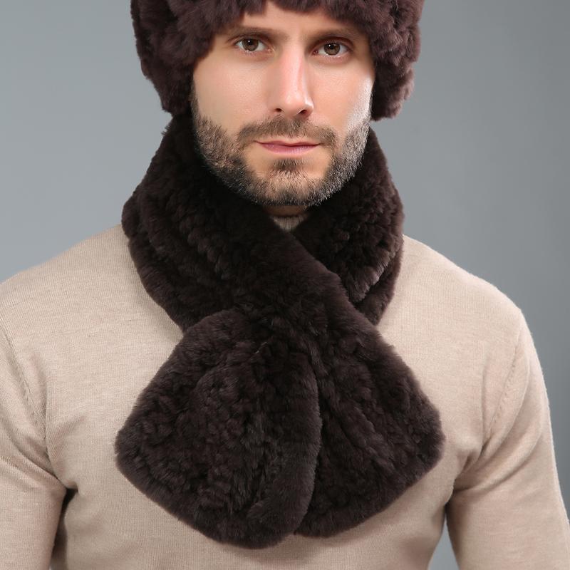 Winter Unisex Real Rex Rabbit Fur Scarf & Muffler Eco-Friendly Breathable Multifunction Neck Warmer for Women & Men