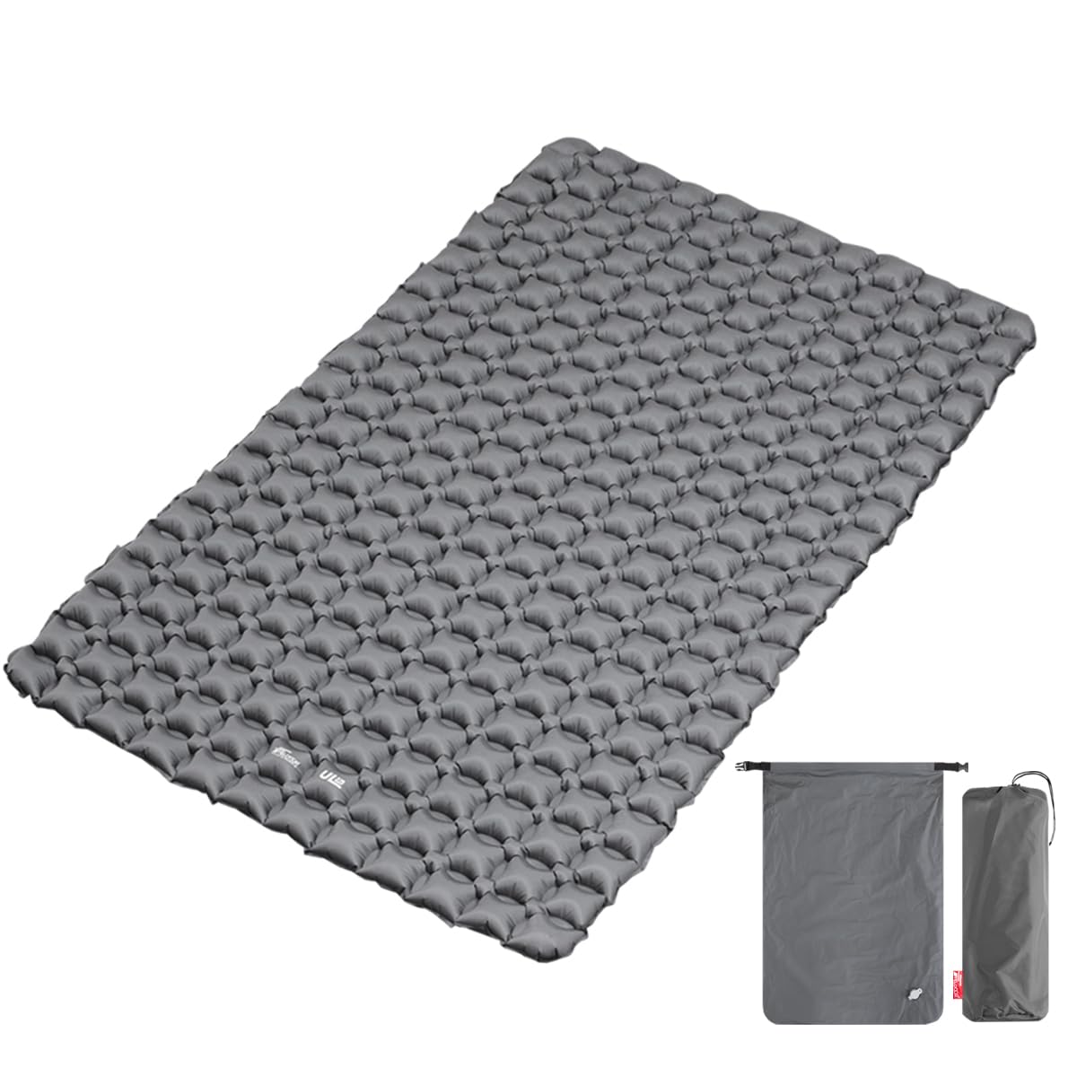 

FIELDOOR Ultralight Air Mattress, Double Size, 196 x 118 x 5cm, with Air Pump, Water-Repellent, TPU Coating, Compact, Lightweight, for Hiking, Camping