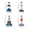 BESPORTBLE Mini Lighthouse Decoration Resin Mediterranean Lighthouse Figurine, Nautical Theme Decor Miniature for Landscaping