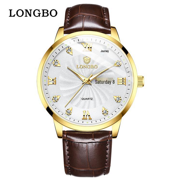 Longbo Men's Waterproof Quartz Couple Watch - Simple Casual Design