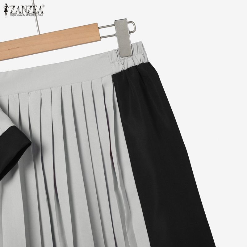 ZANZEA Women Short Sleeve Blouse and Long Skirts Casual Two Piece Suit Sets