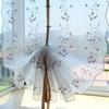 Retro Cotton Linen Lace Embroidered Balloon Pull Up Curtain for Living Room Kitchen Threading Rod Short Window