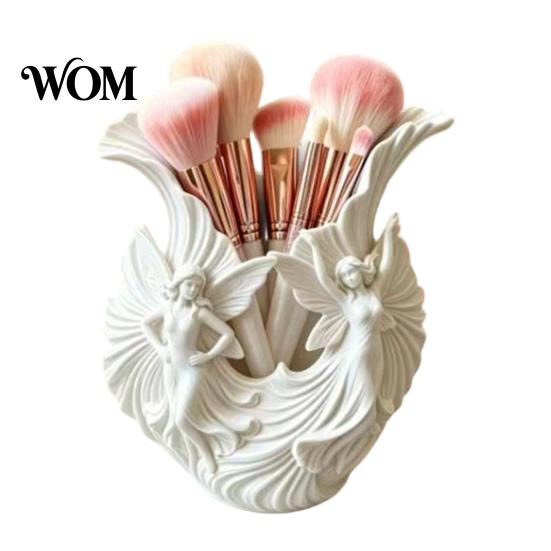 Artistic Desktop Storage Container 3D Printed Pen Holder, Fairies Organizer for Pens, Pencils, Makeup Brushes, Special Gift Art Lovers Minimalist