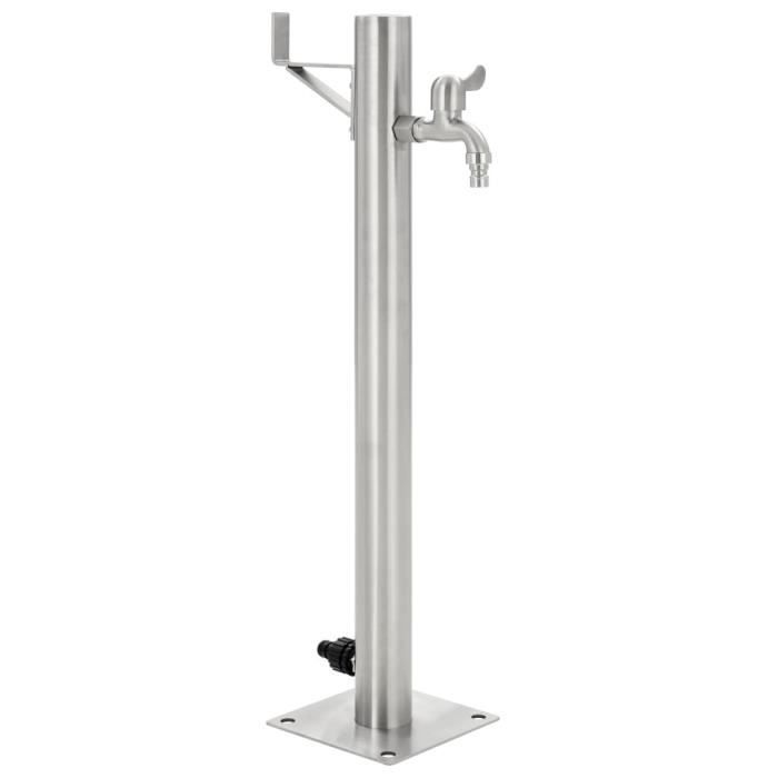 VidaXL Colonne à eau de jardin ronde Acier inoxydable 65 cm 45457