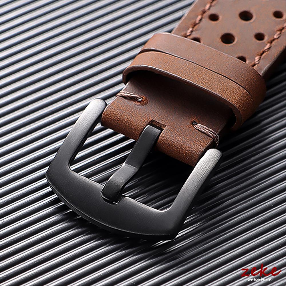 18mm 19mm 20mm 21mm 22mm 24mm Vintage Handmade Watch Strap Quick Release Leather Strap Black Brown Breathable Porous Watchbands