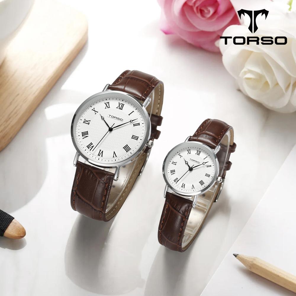 Toleuso T107L-Ssbr Classico Quartz Couple Watch Men'S & Women'S Leather Watch