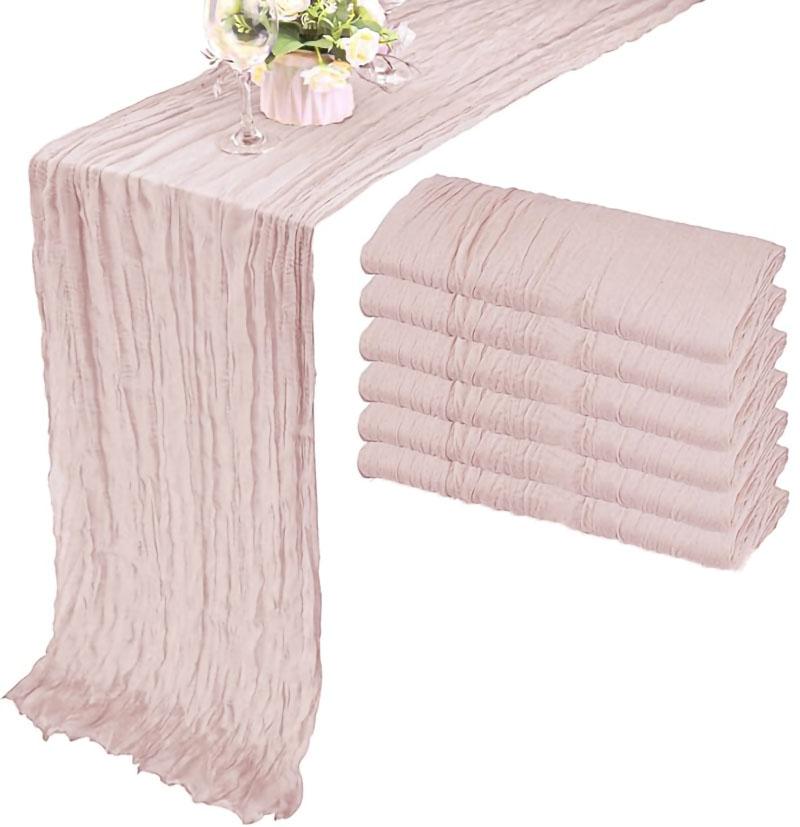 5 Stück Käsetuch Tischläufer, Rustikaler Läufer Gaze Boho Hochzeitsdeko Romantischer Tischläufer für Hochzeits- Geburtstagsfeier Dekoration